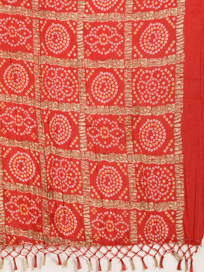 Jompers Women's Kurta with Palazzos & print Dupatta - Red