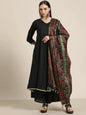 Jompers Women's Kurta with Palazzos & print Dupatta - Black