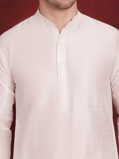 Jompers Men's Golden Woven Design Nehru Jacket With Kurta Pyjama Set