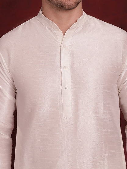Jompers Men's Silver Floral Printed Nehru Jacket With Kurta Pyjama Set