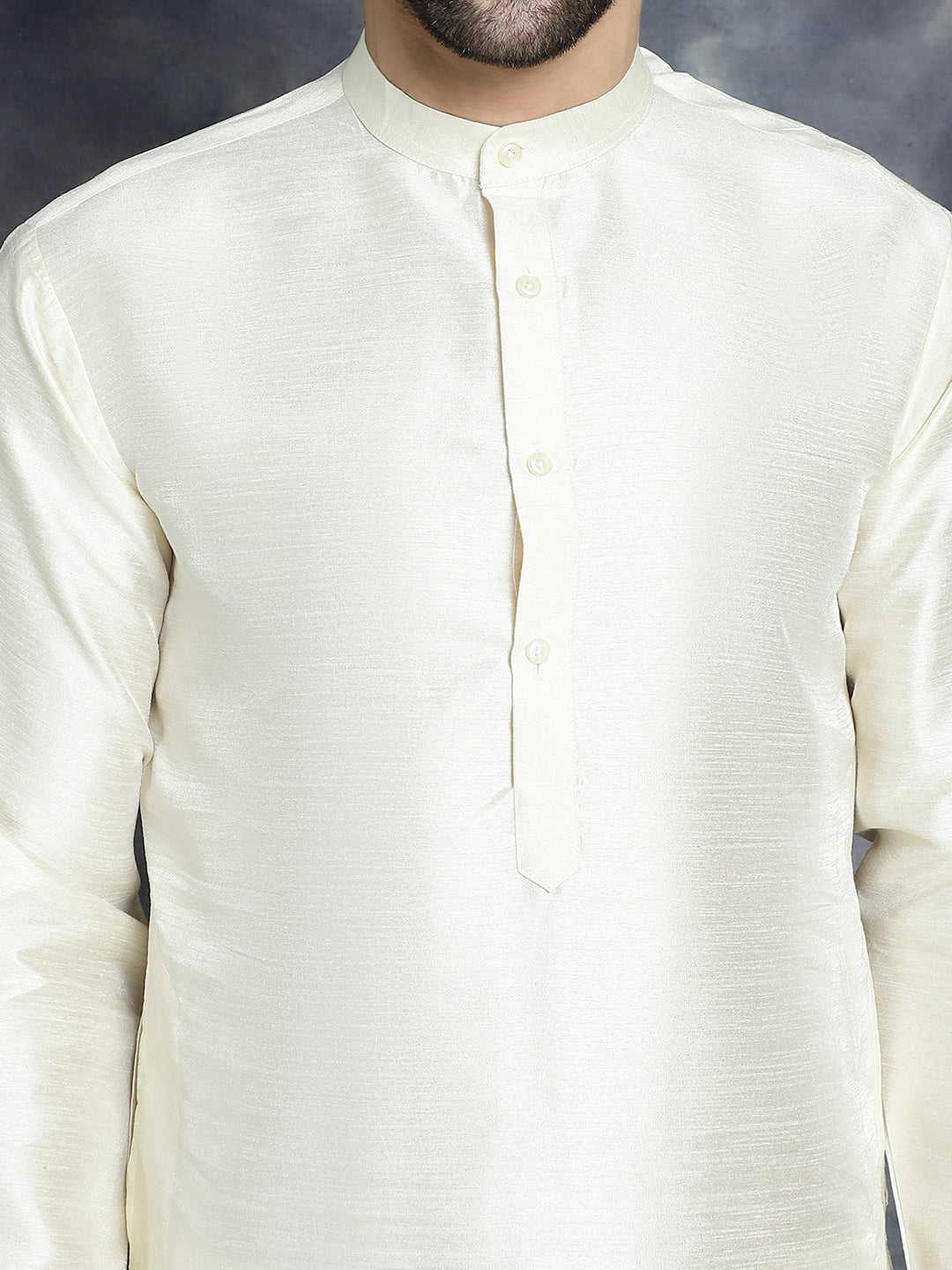 Jompers Men's Sequins and Embroidred Nehru Jacket With Solid Kurta Pyjama - Grey