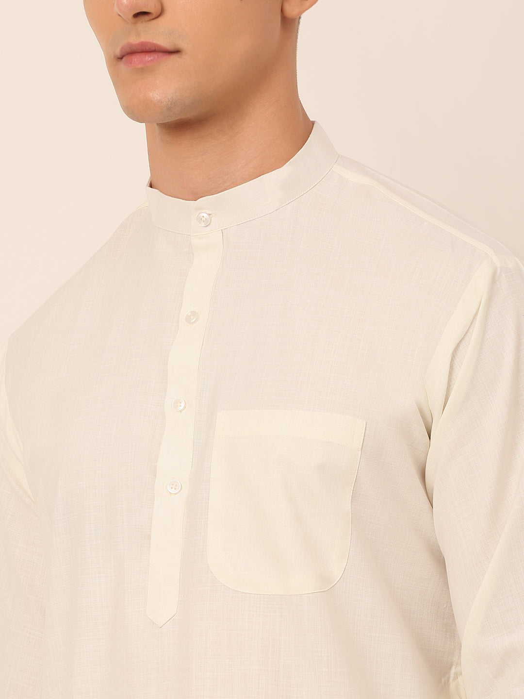 Jompers Men's Solid Kurta Pyjama With Nehru Jacket - Black