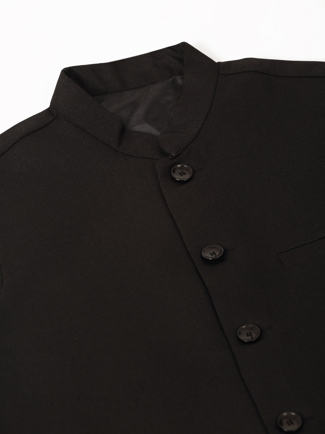 Jompers Men's Solid Kurta Pyjama With Nehru Jacket - Black