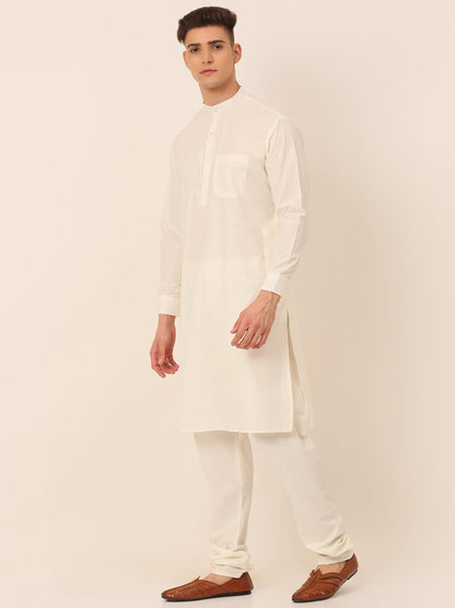 Jompers Men's Solid Kurta Pyjama With Nehru Jacket - Maroon