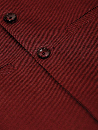 Jompers Men's Solid Kurta Pyjama With Nehru Jacket - Maroon