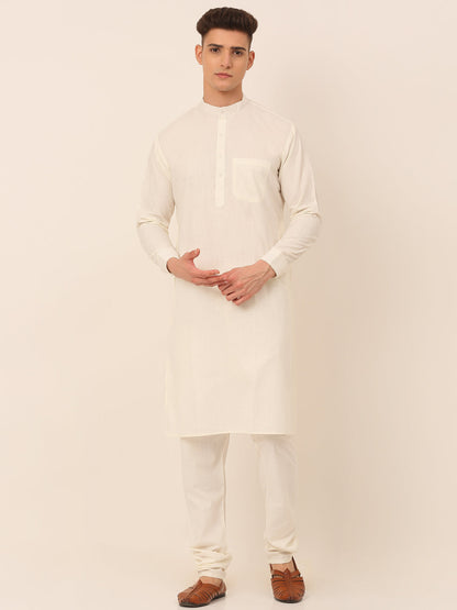 Jompers Men's Solid Kurta Pyjama With Nehru Jacket - Maroon