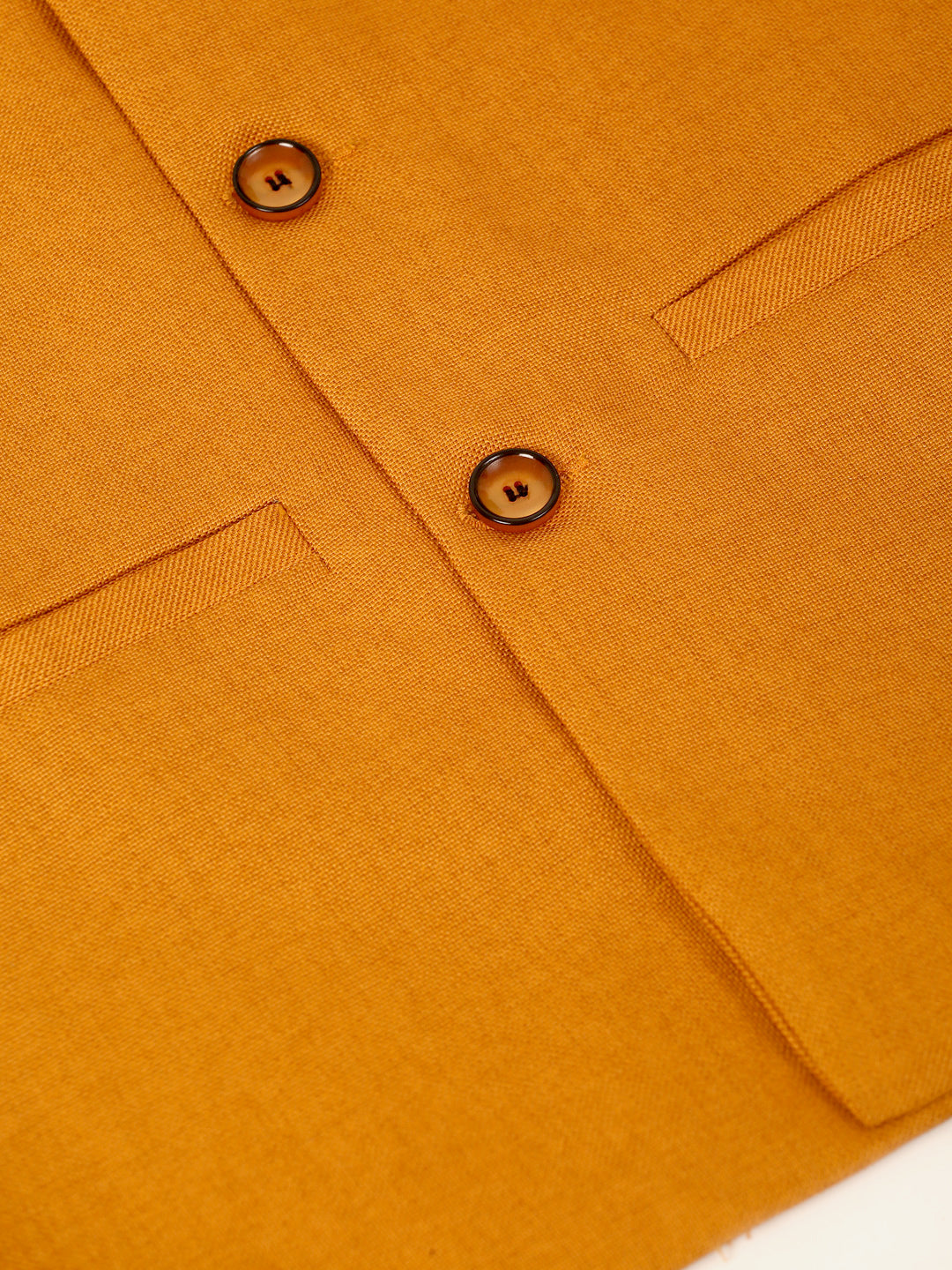 Jompers Men's Solid Kurta Pyjama With Nehru Jacket - Mustard