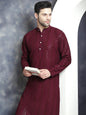 Jompers Men's Sequins Chikankari Embroidered Kurta with Pyjama - Purple