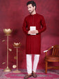 Jompers Men's Sequins Chikankari Kurta with Pyjama - Maroon