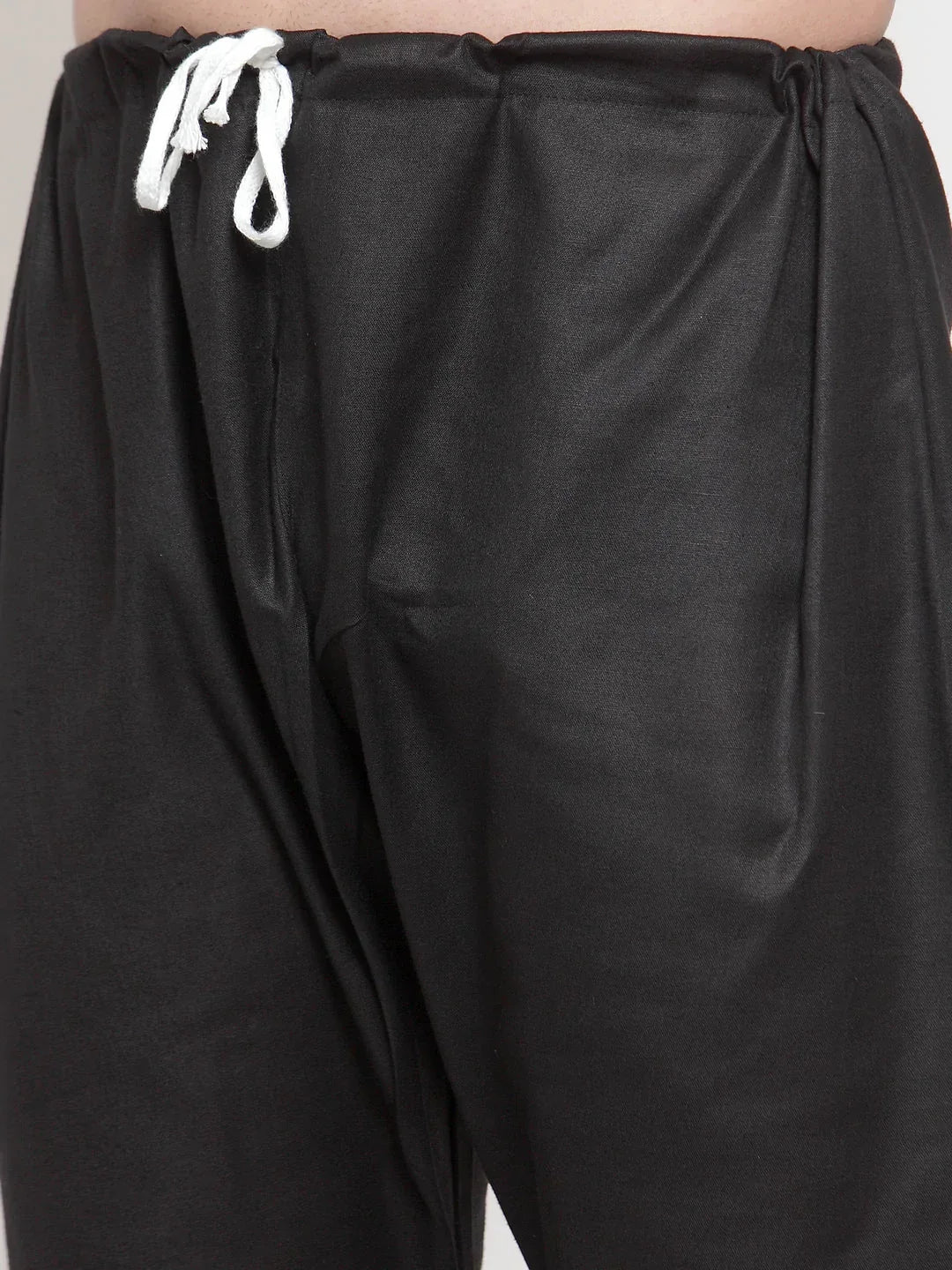Jompers Men's Solid Dobby Kurta Payjama Set - Black