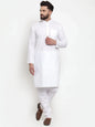 Jompers Men's Solid Dobby Kurta Payjama Set - White