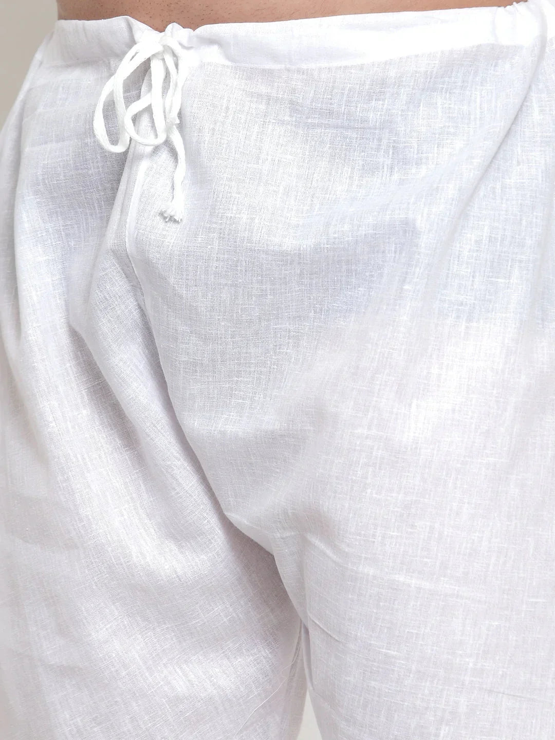 Jompers Men's Solid Dobby Kurta Payjama Set - White