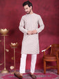 Jompers Men's Chikankari Embroidered Kurta Pyjama Set - Grey