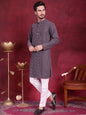 Jompers Men's Chikankari Embroidered Kurta Pyjama Set - Grey