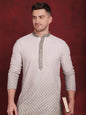 Jompers Men's Sequins Embroidered Kurta with Pyjama - Pista