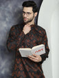 Jompers Men's Bronze Silk Blend Straight Kurta Pyjama Set