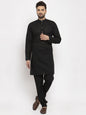 Jompers Men Black Chikan Kurta Only