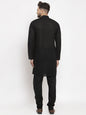 Jompers Men Black Chikan Kurta with Churidar
