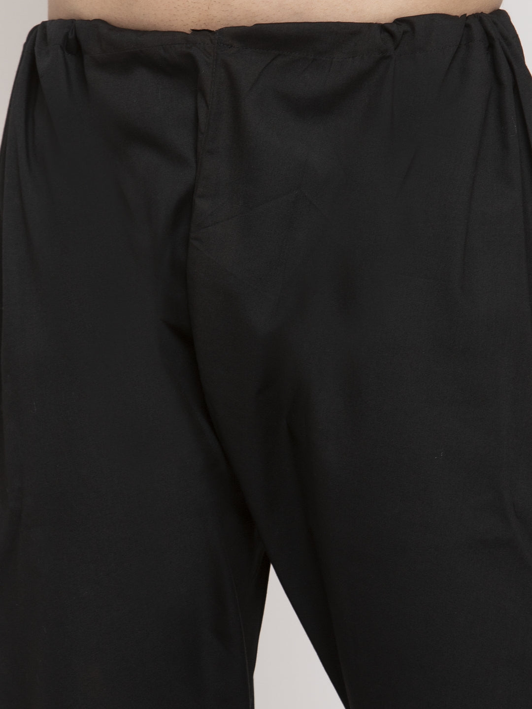 Jompers Men Black Chikan Kurta with Churidar