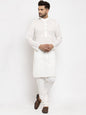 Jompers Men Cream Chikan Kurta Only