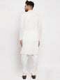 Jompers Men Cream Chikan Kurta with Churidar