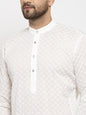 Jompers Men Cream Chikan Kurta Only
