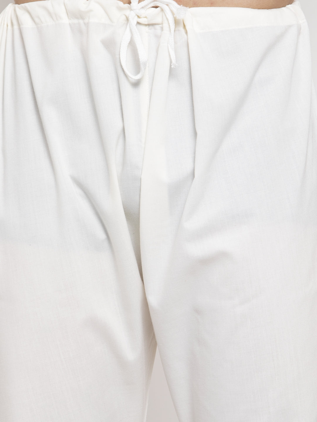 Jompers Men Cream Chikan Kurta with Churidar
