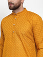 Jompers Men Mustard Chikan Kurta with Churidar