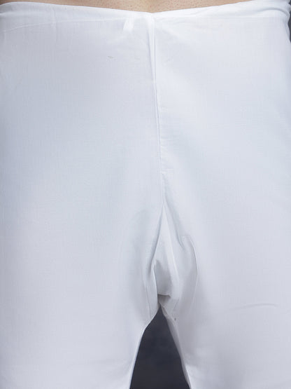 Jompers Men's Chikankari Pure Cotton Kurta with Churidar - Peacock