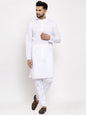 Jompers Men White Chikan Kurta Only