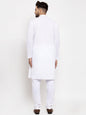 Jompers Men White Chikan Kurta with Churidar