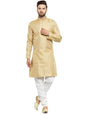 Jompers Men's Golden Self Design Kurta with Churidar