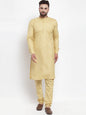 Jompers Men Beige Solid Kurta with Churidar