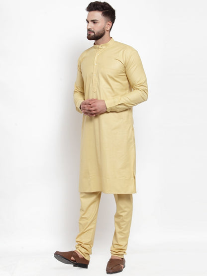 Jompers Men Beige Solid Kurta Only