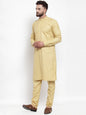 Jompers Men Beige Solid Kurta Only