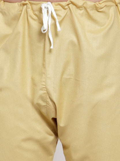 Jompers Men Beige Solid Kurta with Churidar