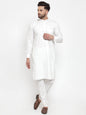 Jompers Men White Solid Kurta with Churidar