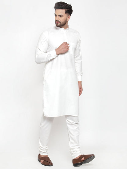Jompers Men White Solid Kurta Only