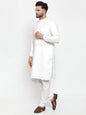 Jompers Men White Solid Kurta Only