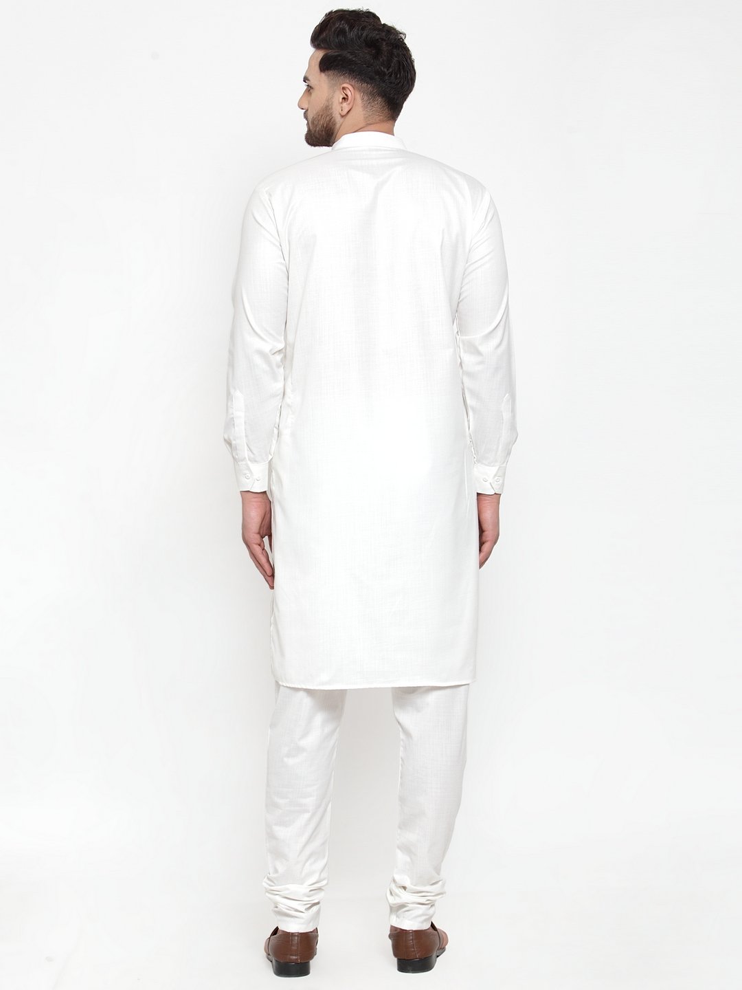 Jompers Men White Solid Kurta Only