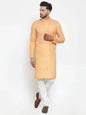 Jompers Men's Orange Cotton Solid Kurta Payjama Sets