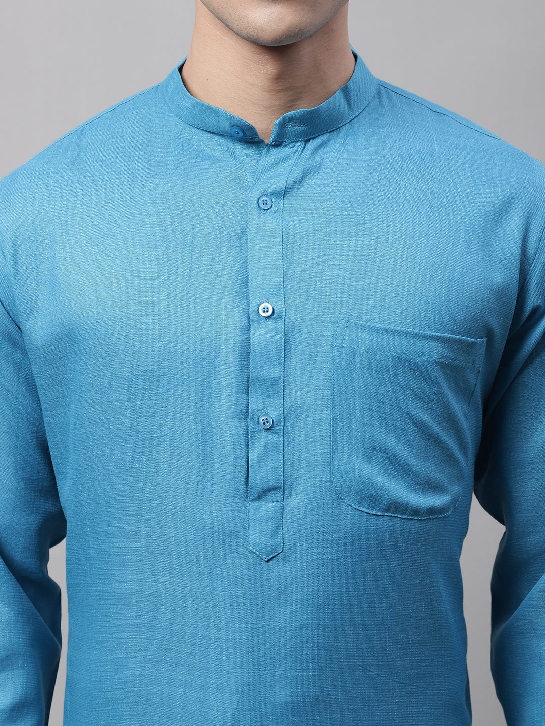 Jompers Men's Cotton Solid Kurta Payjama Sets - Teal
