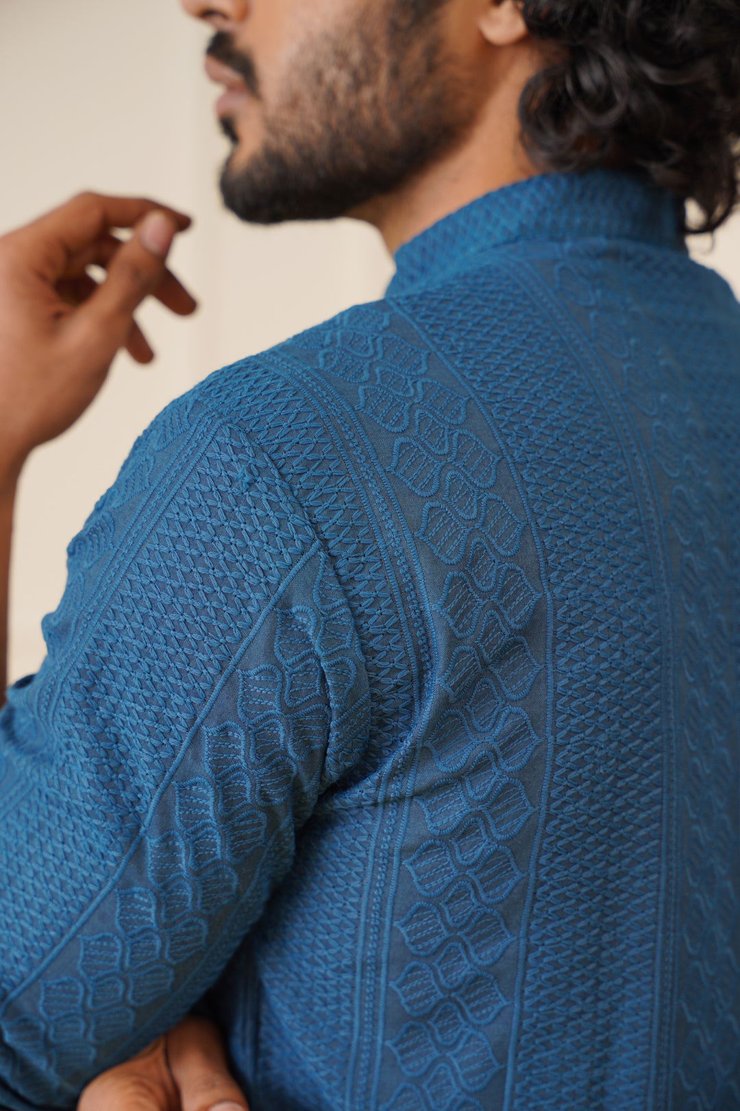 Jompers Men's Embroiderd Kurta Pajama - Teal