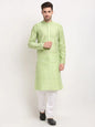 Jompers Men's Green Chikankari Kurta with Churidar