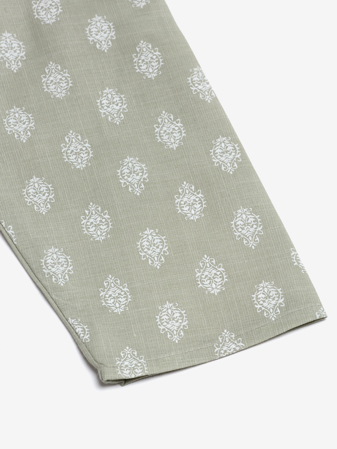 Jompers Men's Cotton Floral printed kurta Pyjama Set - Grey