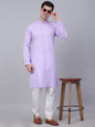 Jompers Men's Cotton Floral printed kurta Pyjama Set - Purple