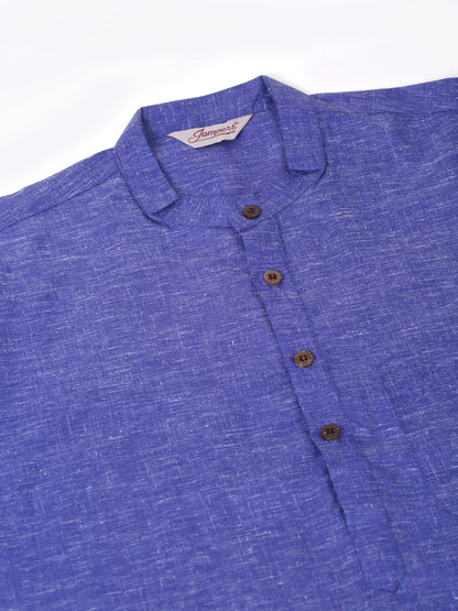 Jompers Men's Cotton Solid Kurta Pajama Sets - Blue