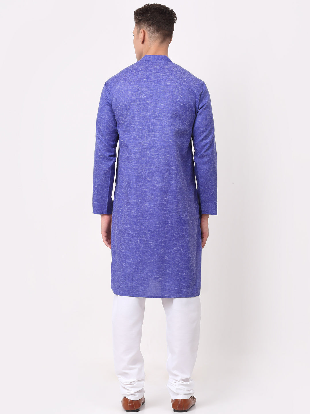 Jompers Men's Cotton Solid Kurta Pajama Sets - Blue