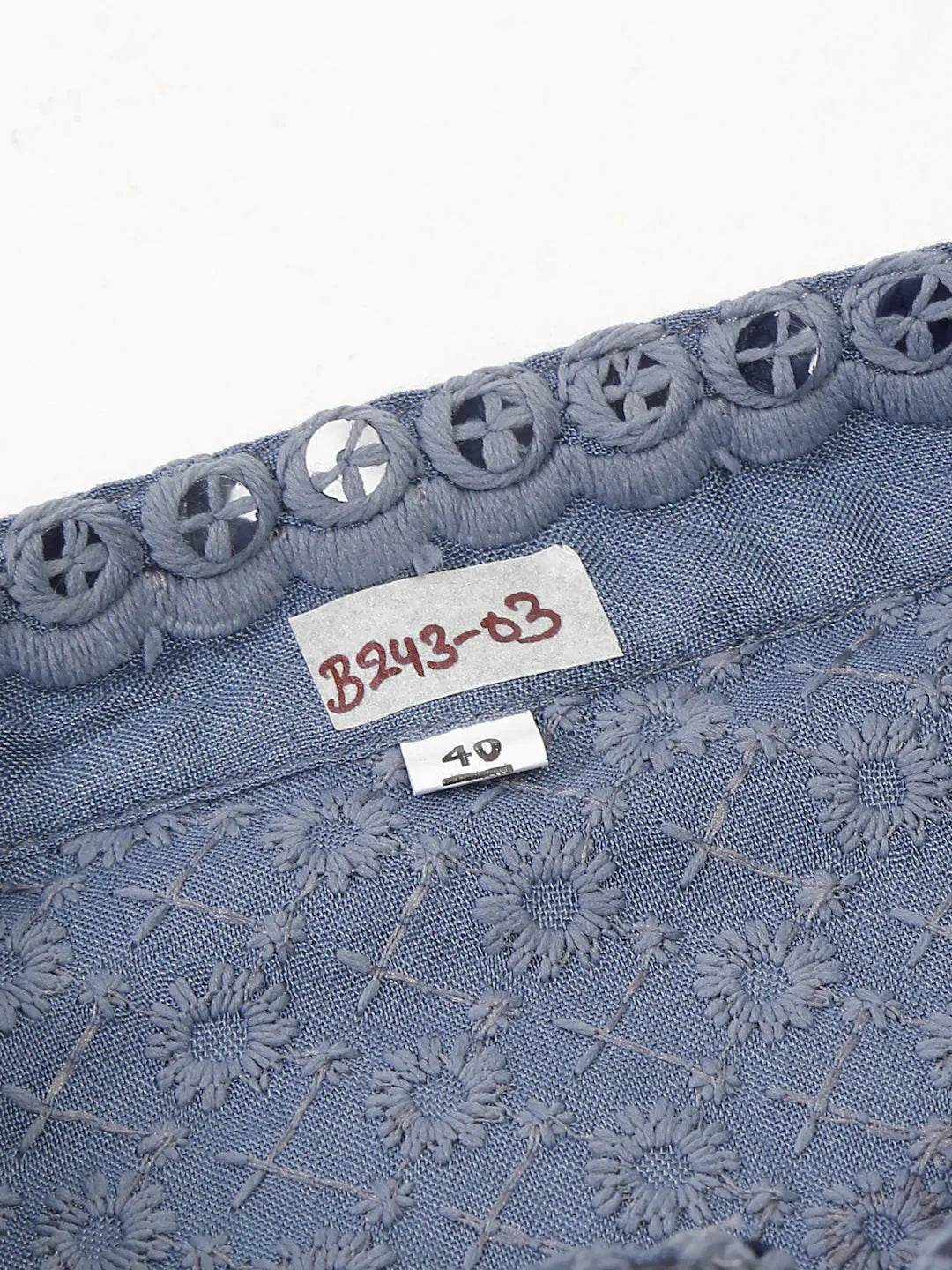 Jompers Men's Grey Chikankari Embroidered and Sequence Kurta with Churidar