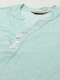 Jompers Women Blue & Off White Pure Cotton Ethnic Motifs Printed Kurta